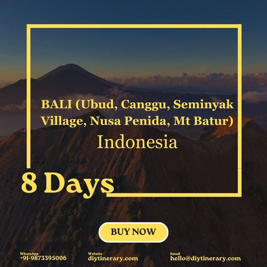 Indonesia - Bali( Ubud, Canggu, Seminyak Village, Nusa Penida, Mt Batur)  | 8 days  (Asia) - DIYTINERARY
